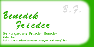 benedek frieder business card